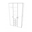 Wardrobe with 3 single doors hanging space, shelves and drawers